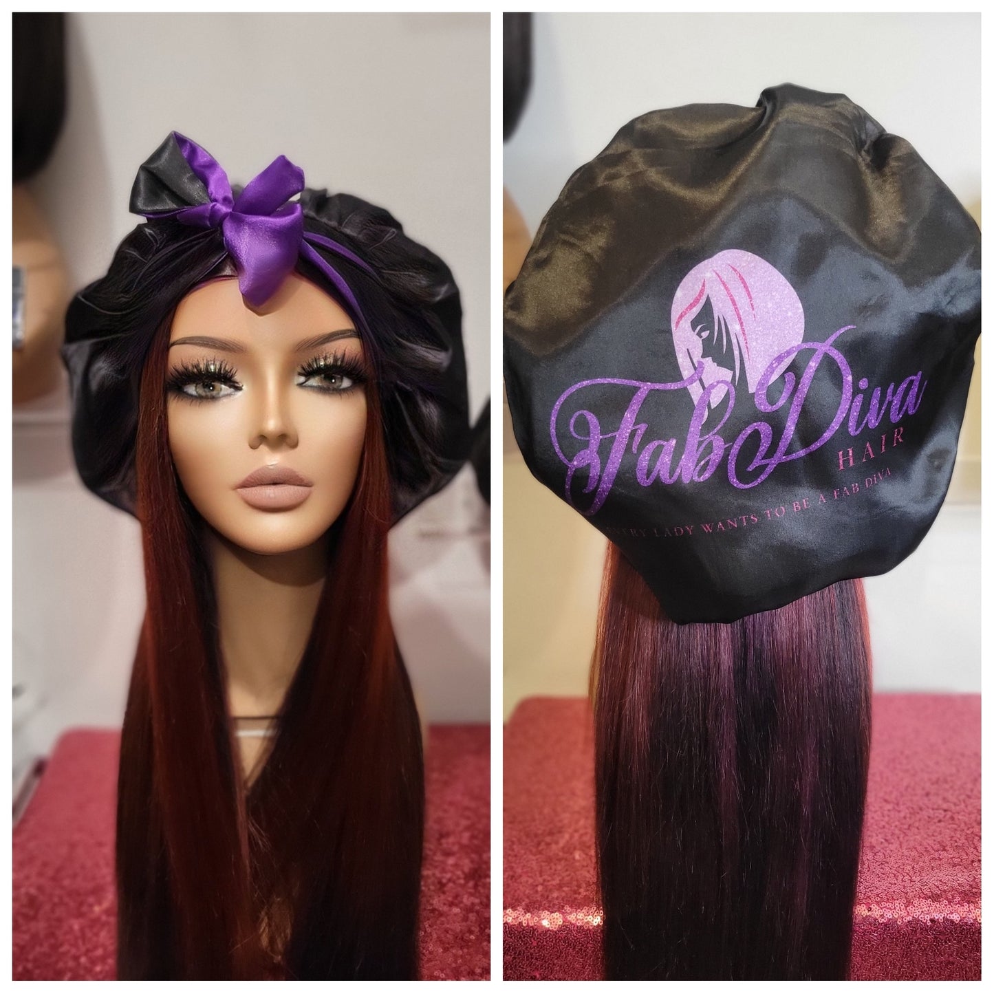 Satin bow bonnets